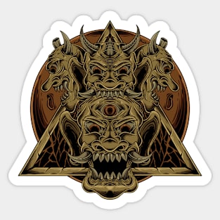 three devil faces Sticker